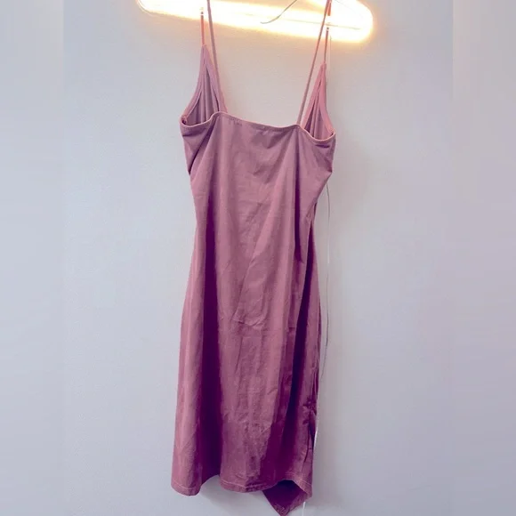 New Pink Suede Dress Mini Sleeveless Date Night Cocktail Spring Summer - Picture 10 of 11